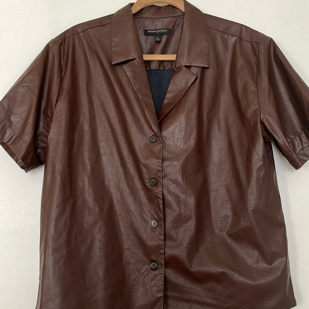 Banana Republic Factory Faux Leather Shirt